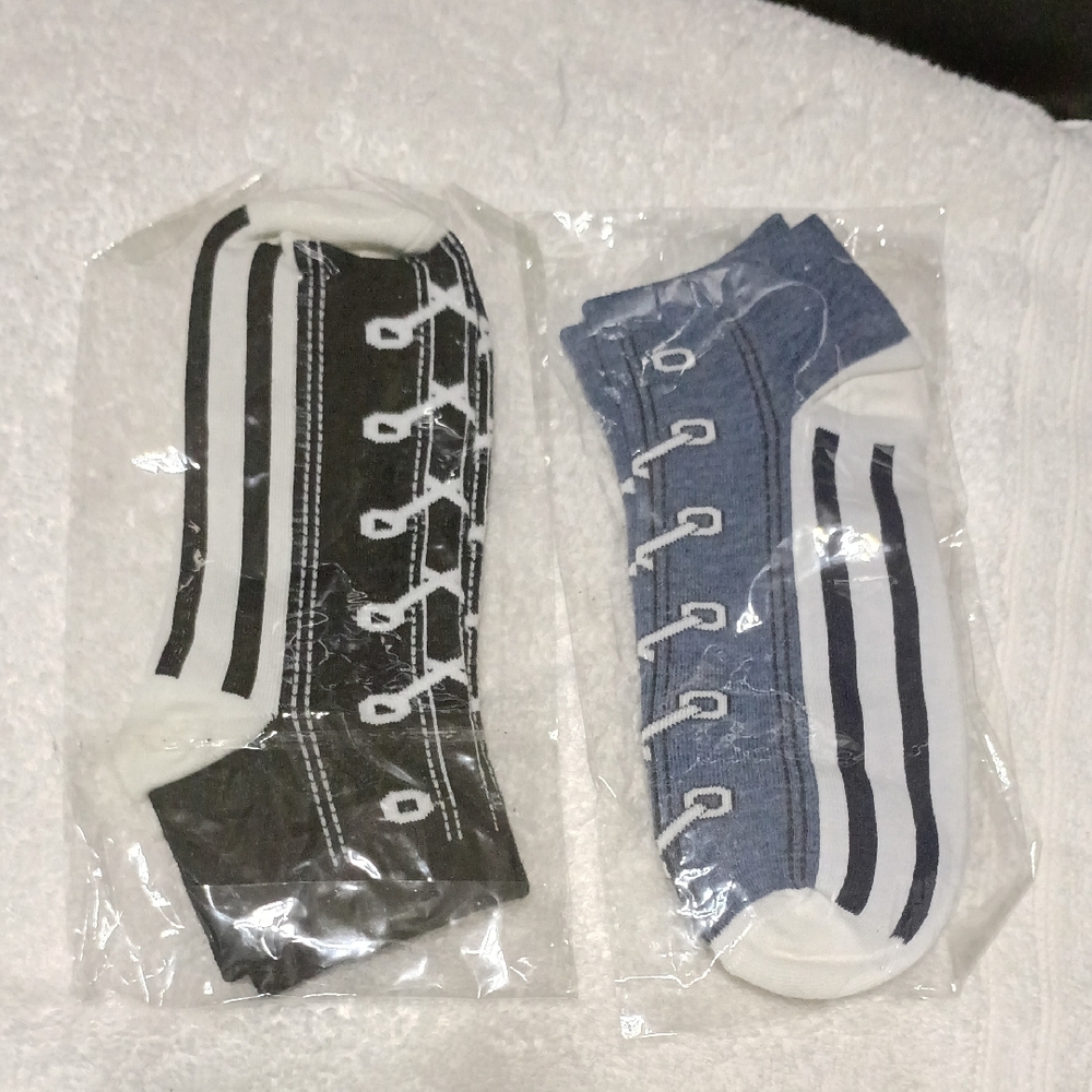 Stylish Black and Blue Sneaker Socks FREE WITH $10-UP WOMEN'S ORDER